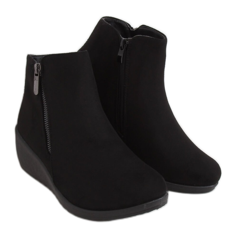 Negro Botas de cuña negras E3267 Negro Negro Botas de cuña negras E3267 Negro