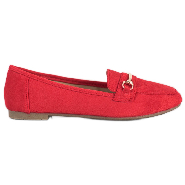 Anesia Paris Mocasines de ante elegante rojo