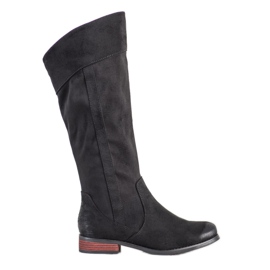 Goodin Botas de ante por encima de la rodilla negro