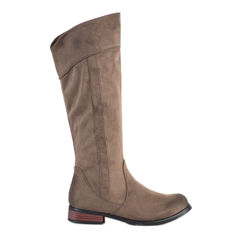 Goodin Botas de ante por encima de la rodilla beige