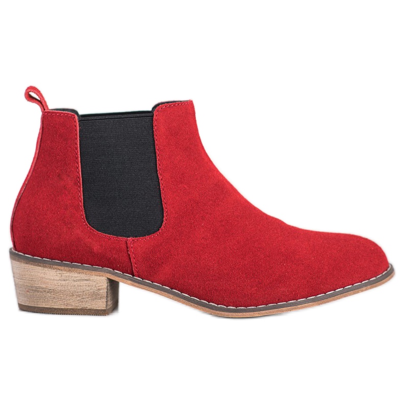 Goodin Botas Chelsea de piel rojo