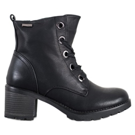 Goodin Botas cómodas con cordones negro