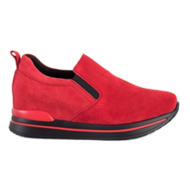 Filippo Zapatos sin cordones de cuero rojo