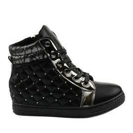 Zapatillas negras en la cuña R468-2 negro