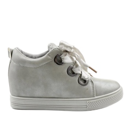 Zapatillas grises en una cuña de cinta Sherene