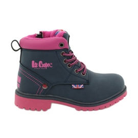 Lee Cooper KID NAVY Trappers atados con cremallera marina rosa