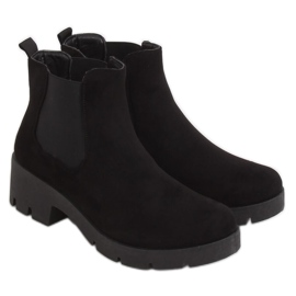 Botines Chelsea negros con suela gruesa 9996-8 Negro