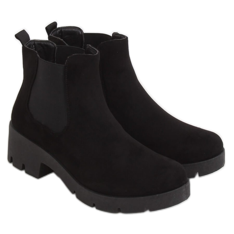Botines Chelsea negros con suela gruesa 9996-8 Negro