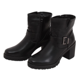 Botas negras con tacones anchos E9314 Negra negro
