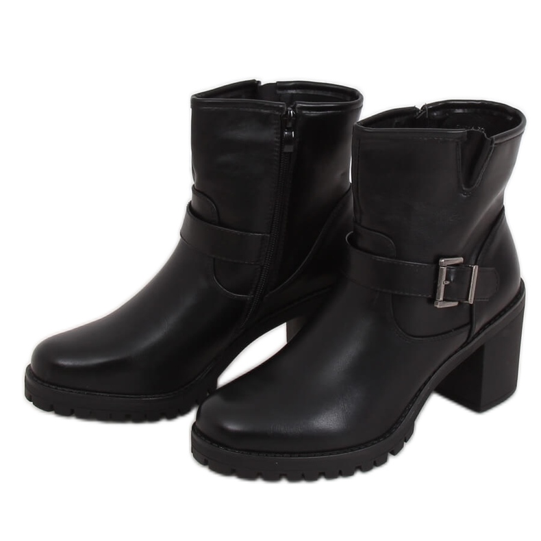 Botas negras con tacones anchos E9314 Negra negro
