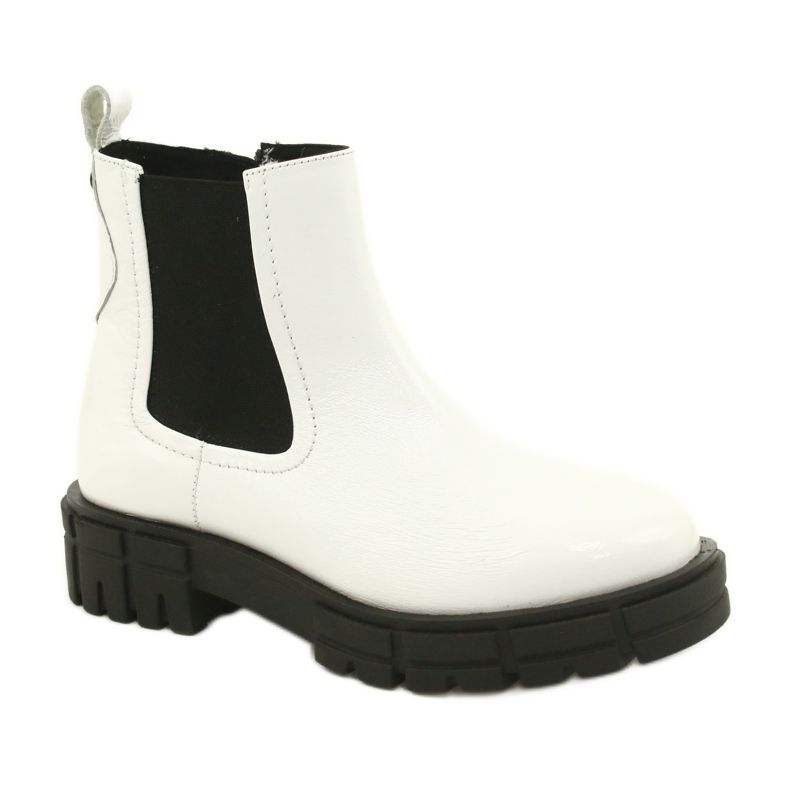 Caprice Botas pintadas de cuero blanco para mujeres 9-25461-27 122