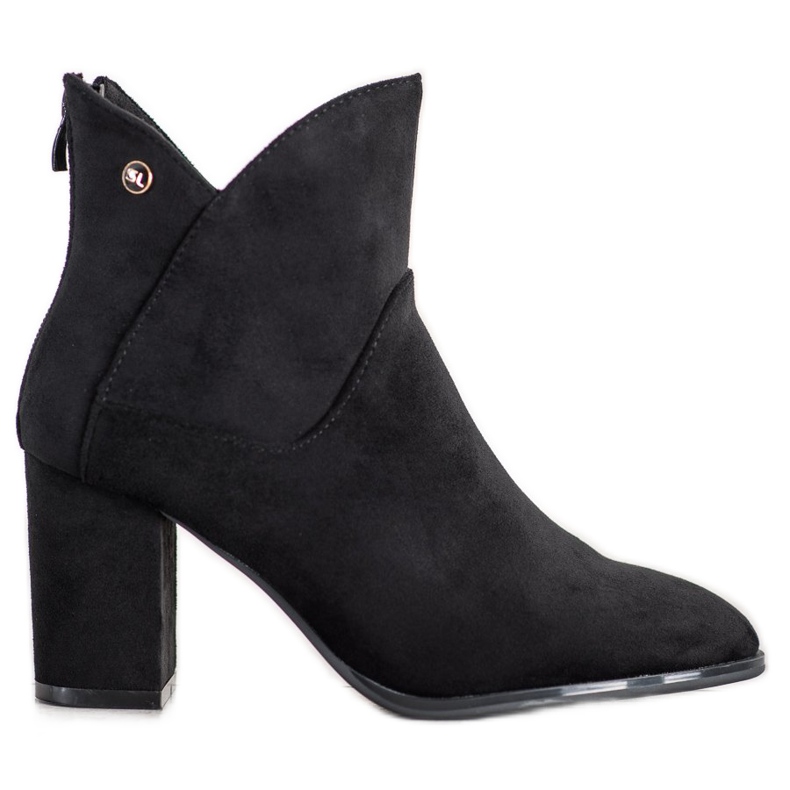 SHELOVET Botas de ante de tacón alto negro