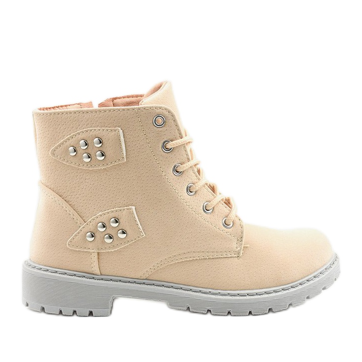 Botas beige con cremallera Delothia