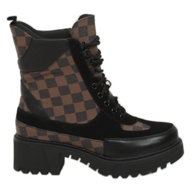 Botas negras con cordones workery NS169P Black marrón negro Botas negras con cordones workery NS169P Black marrón negro
