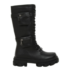 Botas negras con bolsillos RB64P Negro