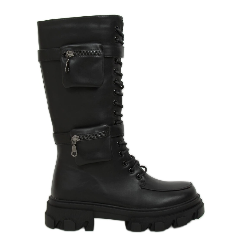 Botas negras con bolsillos RB64P Negro