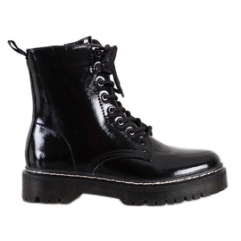 SHELOVET Botas lacadas negro