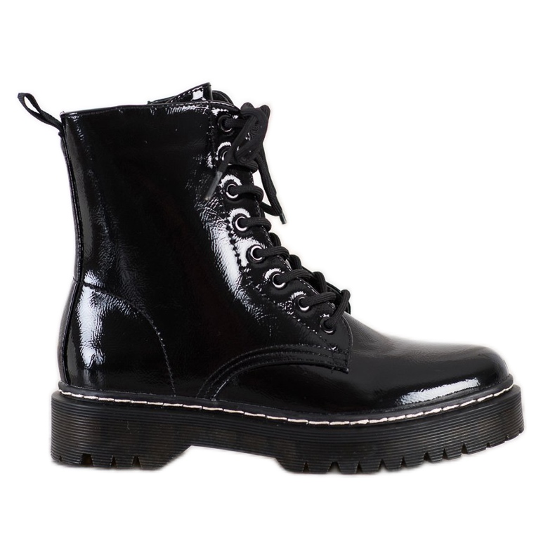 SHELOVET Botas lacadas negro