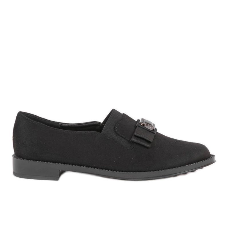 Zapatos negros sin cordones con cinta 236-1
