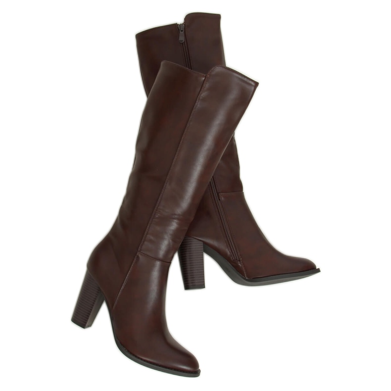 Botas de tacón marrón UK03P Marrón