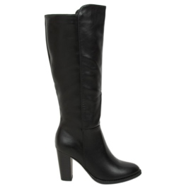 Botas negras de tacón alto UK03P Black negro