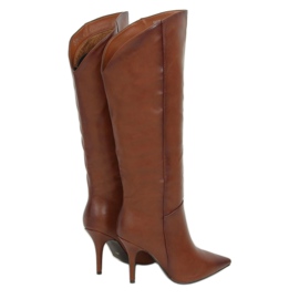 Marrón RB57P Botas marrones camel con tacón de aguja