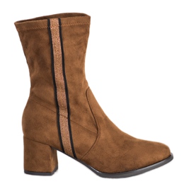 Goodin Botas elegantes sin cordones marrón