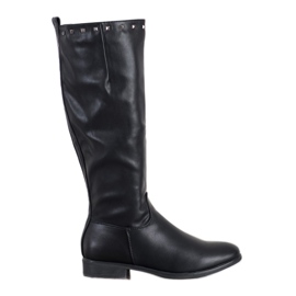 Goodin Botas de tacón plano negro Goodin Botas de tacón plano negro