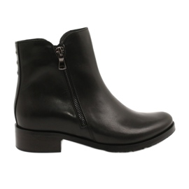Arka Botas negras de cuero para mujeres para una cremallera 2881 negro