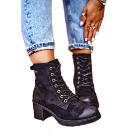 Vinceza Botas de mujer negras cálidas en el talón Vértigo negro