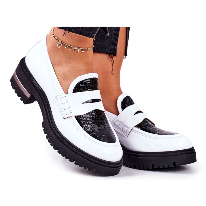 PV3 Mocasines Brogues Mujer Piel Blanco Visconi 3136042 negro