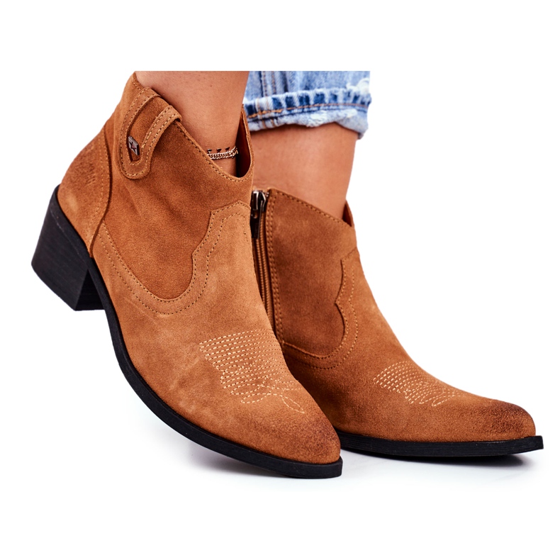Botas De Mujer Con Tacón De Cuero Big Star Camel GG274330 marrón Botas De Mujer Con Tacón De Cuero Big Star Camel GG274330 marrón