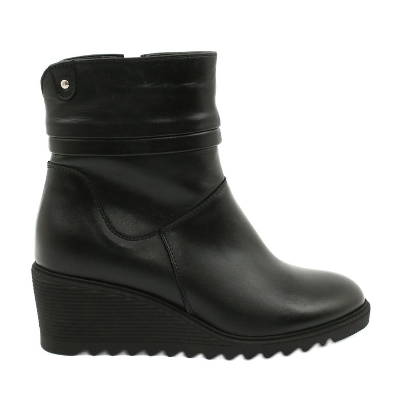 Gregors Botas de cuero para mujeres en cuñas negras 893 negro