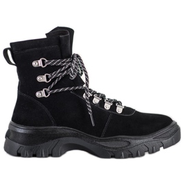 Sergio Leone Botas con cordones de moda negro