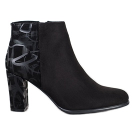 Sergio Leone Botines de ante con aplicación negro