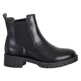 Bella Paris Botines Chelsea de piel ecológica negro