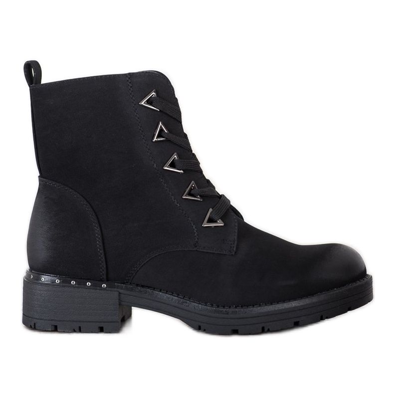 Sergio Leone Botas negras con cordones negro Sergio Leone Botas negras con cordones negro