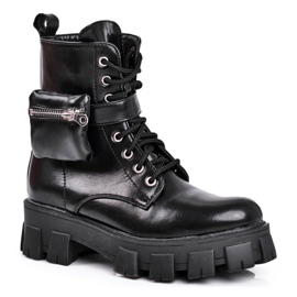PS1 Botas de mujer en la plataforma negra Warm Winryna negro