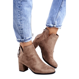 Vinceza Botas De Mujer Con Tacón Ante Beige Mimosa