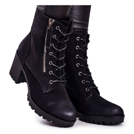 S.Barski Botas de Mujer con Tacón Cálido Negro Vimen
