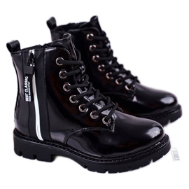 Vinceza Botas Infantiles Cálidas con Cremallera Falcon Negra Lacada negro