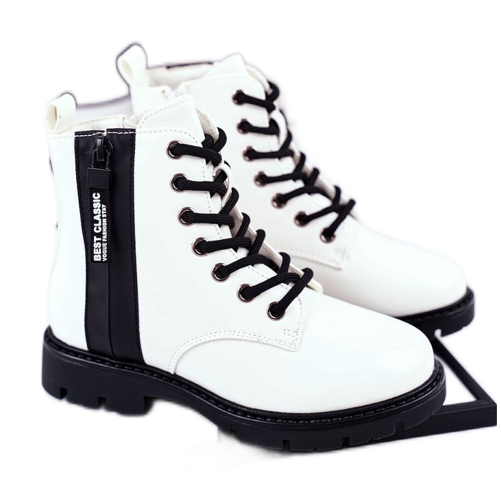 Vinceza Botas cálidas para niños con cremallera, Falcon Blanco Lacado