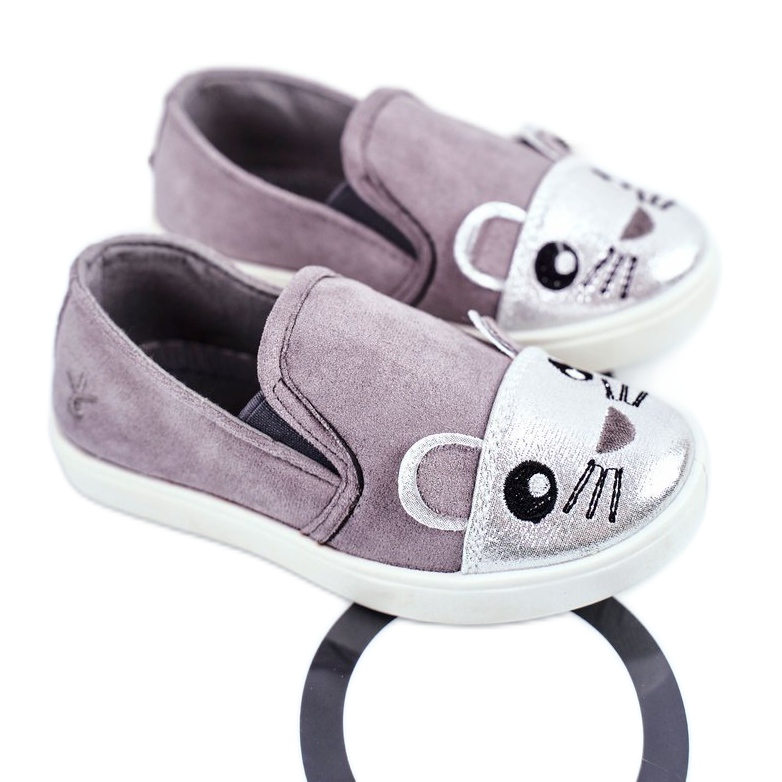 PH1 Zapatillas de niños sin cordones grises Candys grises