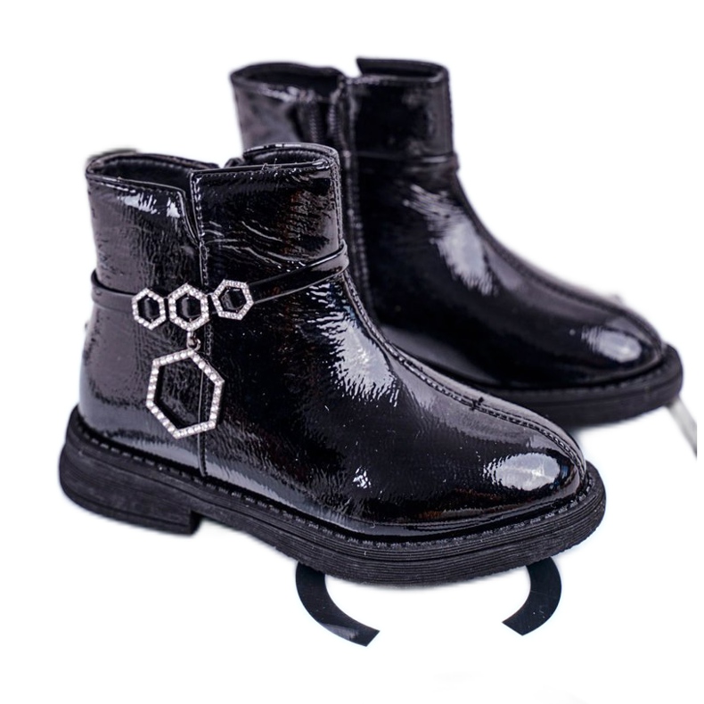 Apawwa Botas Infantiles Lacadas Negras Fami ['negro'] negro