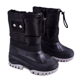 Apawwa Botas de nieve con aislamiento de piel para niños Black Hot Winter negro