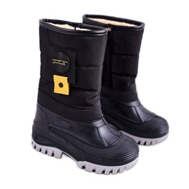 Apawwa Botas de nieve para niños con aislamiento de piel Negro Rubbi