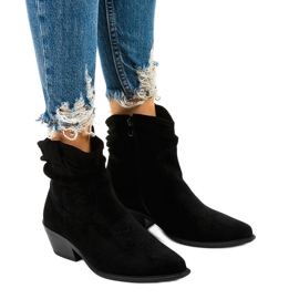 Botas vaqueras altas en ante negras de Euphelea negro