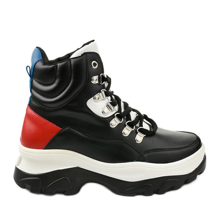 Zapatillas negras de colores Neamelira blanco negro rojo