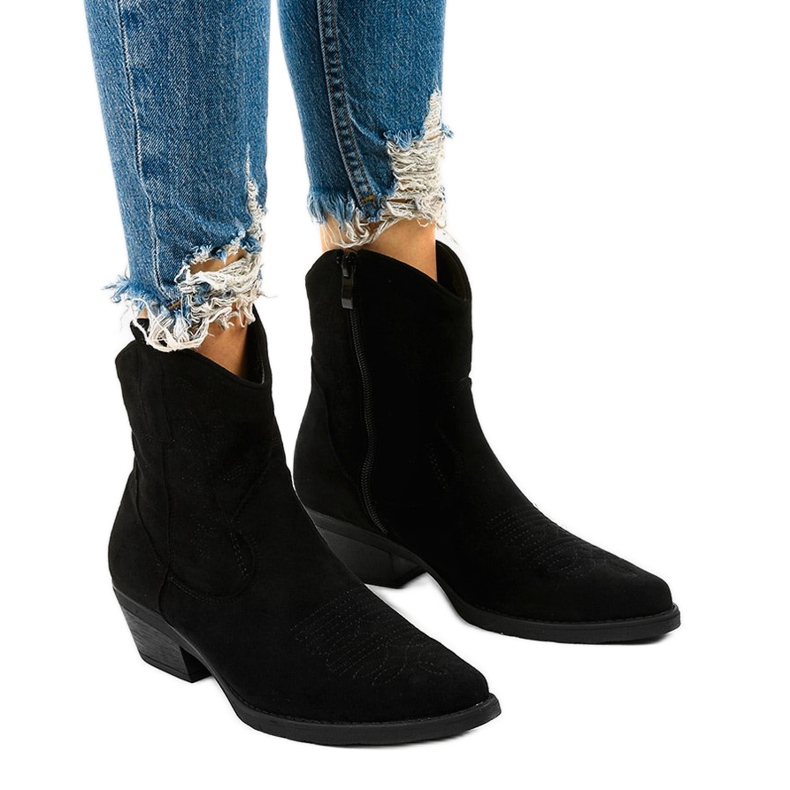 Botas altas en ante negras de Kainella cowboy boots negro