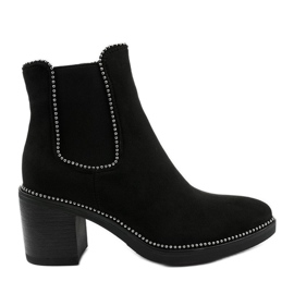 Botines negros con ante ecológico de Lamensie